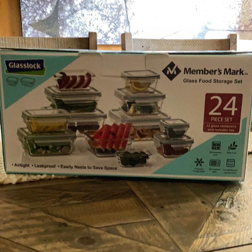 24 piece glass lock storage set new